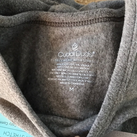 Cuddle Duds gray long sleeve crew shirt top M Cuddl New - Picture 4 of 4